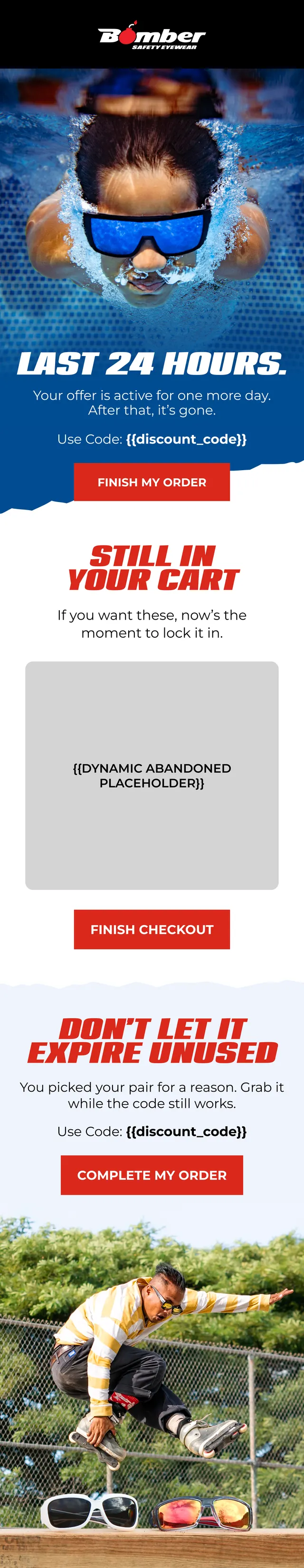 Bomber — Abandoned cart — last 24 hours